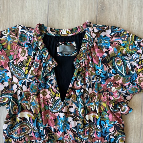 HTF By Anthropologie Robin Tiered Mini Dress Size M EUC Floral flirty boho - Picture 9 of 14